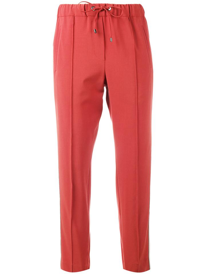 Brunello Cucinelli - Side-stripe Cropped Trousers - Women - Silk/polyester/spandex/elastane/virgin Wool - 40, Yellow/orange, Silk/polyester/spandex/elastane/virgin Wool