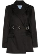 Prada Belted Gabardine Blazer - Black