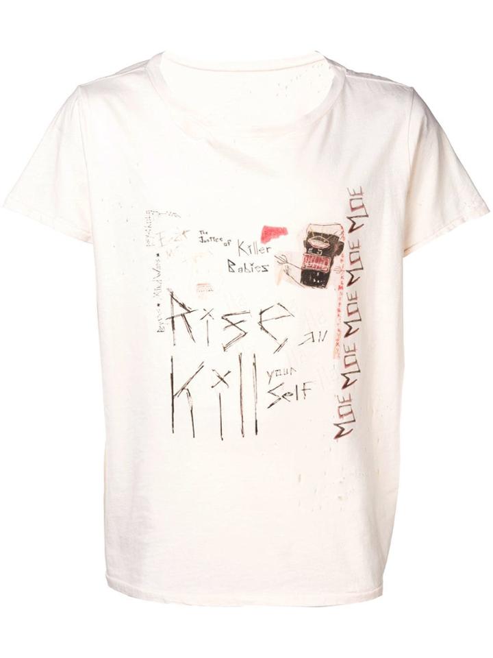 Garcons Infideles Distressed Printed T-shirt - Neutrals