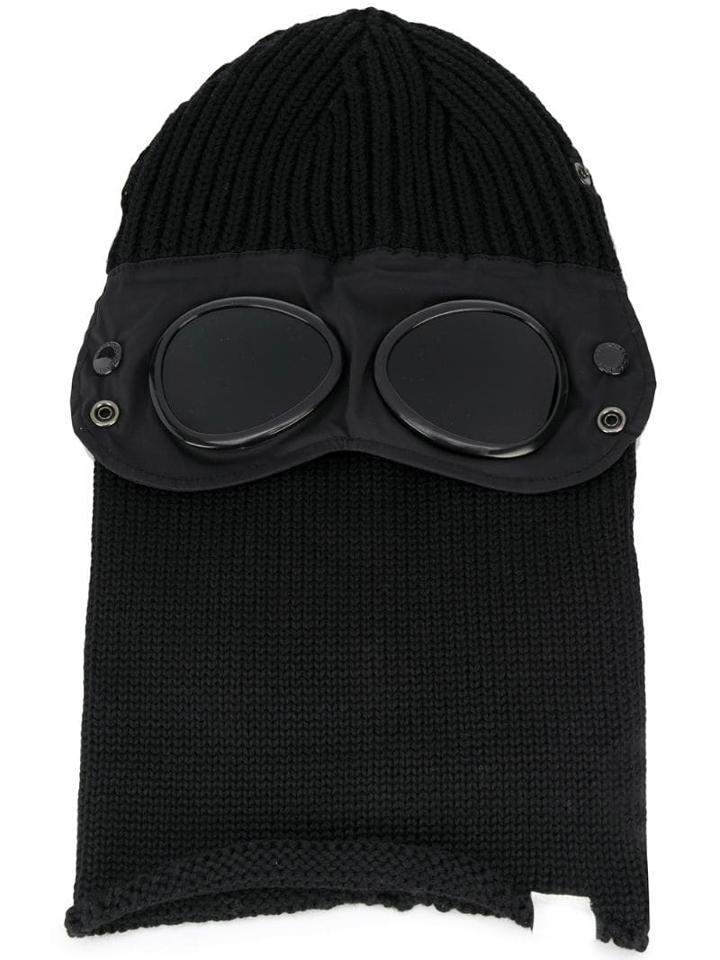 Cp Company Knitted Goggle Balaclava - Black