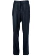Dolce & Gabbana Vintage Pinstripe Trouser, Women's, Size: 50, Black, Wool/acetate/viscose