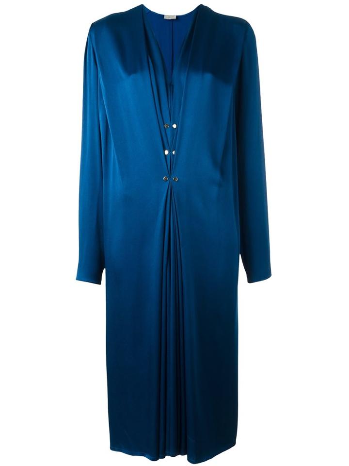 Lanvin Ruffled Accent Maxi Dress, Women's, Size: 36, Blue, Viscose/acetate
