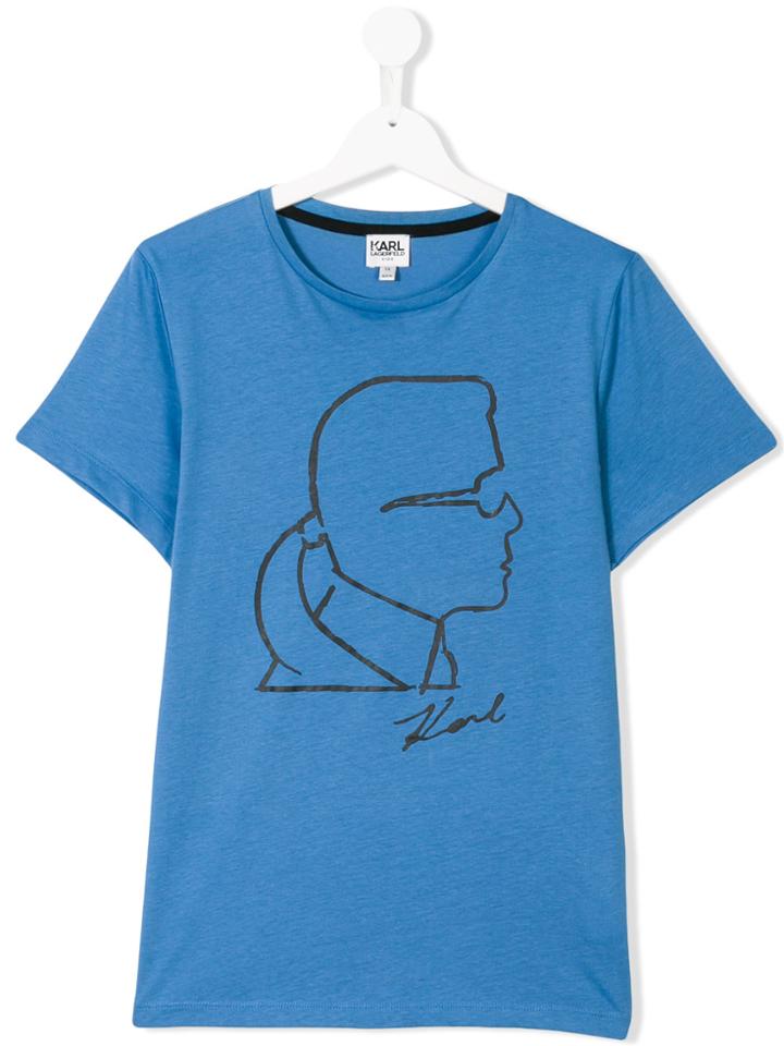 Karl Lagerfeld Kids Karl Outline T-shirt - Blue