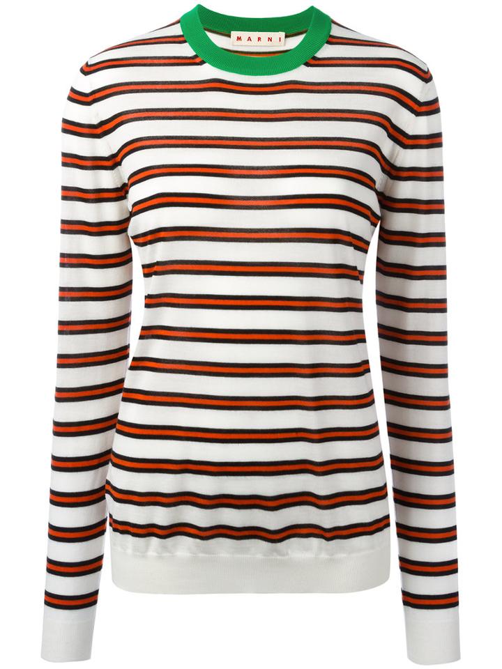 Marni Striped Crew Neck Jumper, Women's, Size: 44, Red, Polyamide/cashmere