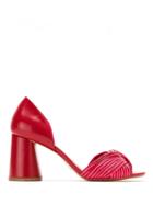 Sarah Chofakian Neon Leather Pumps - Red