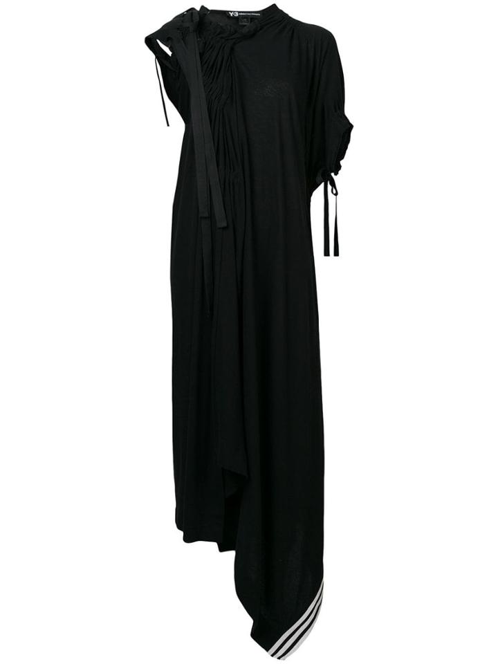 Y-3 Asymmetric Draped Dress - Black
