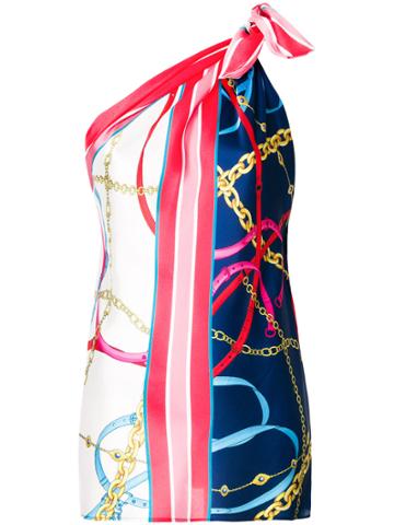 Pinko One Shoulder Printed Blouse - Multicolour