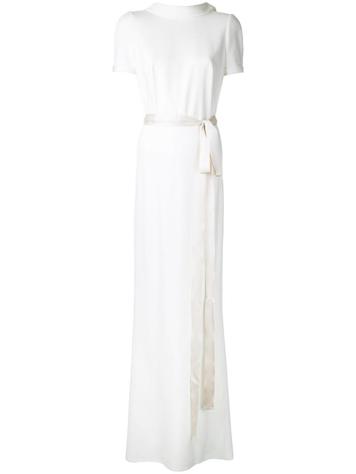 Paule Ka - Short Sleeve Gown - Women - Polyester/triacetate - 38, Women's, White, Polyester/triacetate