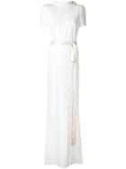 Paule Ka - Short Sleeve Gown - Women - Polyester/triacetate - 38, Women's, White, Polyester/triacetate