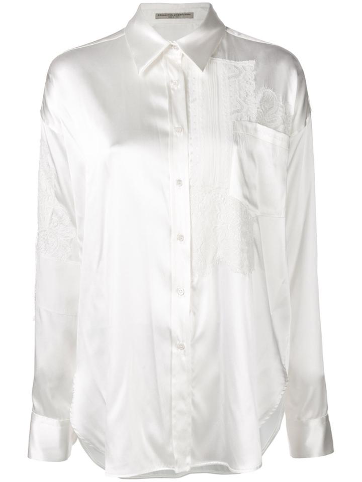 Ermanno Scervino Satin Panel Shirt - White