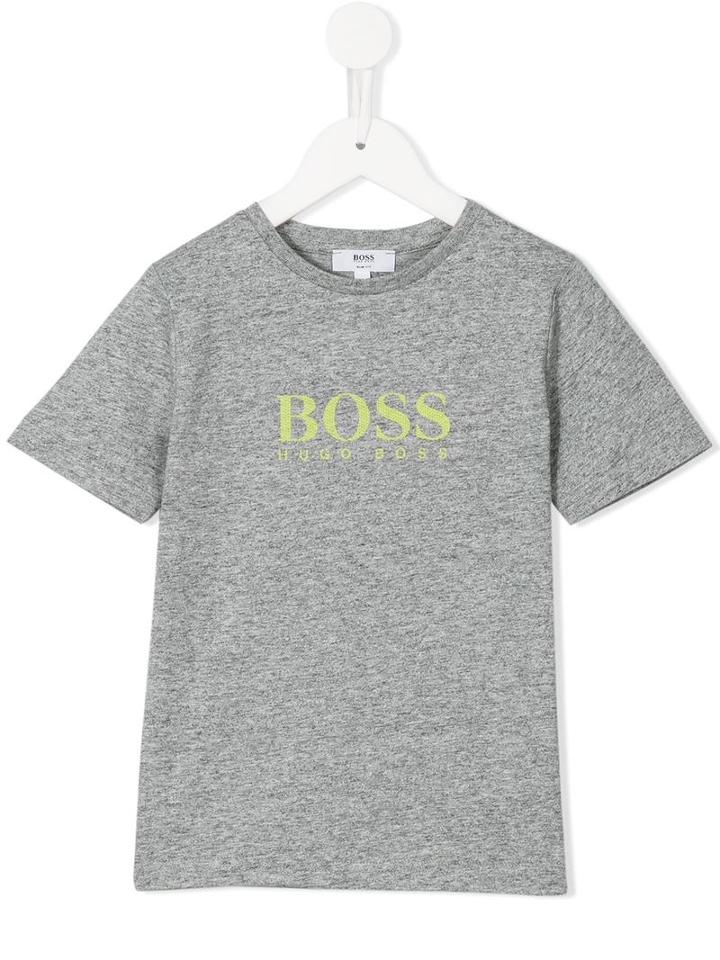Boss Kids Logo Print T-shirt, Boy's, Size: 6 Yrs, Grey