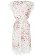 Ermanno Scervino Floral Flared Dress - White