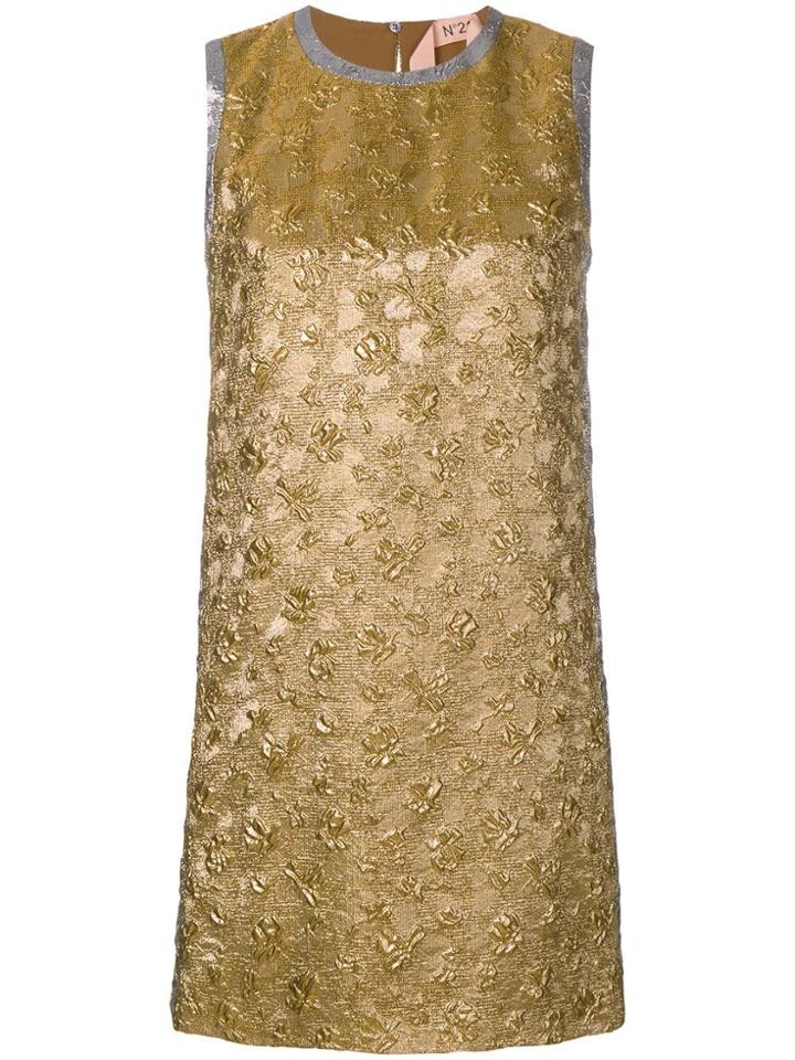 No21 Brocade Sleeveless Mini Dress - Gold