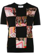 Salvatore Ferragamo - Patchwork Jersey T-shirt - Women - Virgin Wool/silk - Xs, Black, Virgin Wool/silk