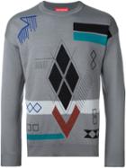 Gosha Rubchinskiy Jacquard Jumper, Men's, Size: Large, Grey, Wool/acrylic