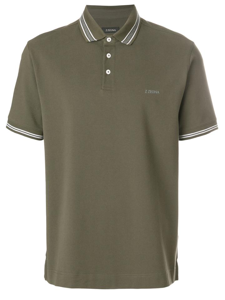 Z Zegna Contrast-trim Polo Top - Green