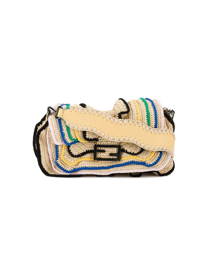 Fendi - Woven Straw Baguette Bag - Women - Raffia/leather - One Size, Nude/neutrals, Raffia/leather