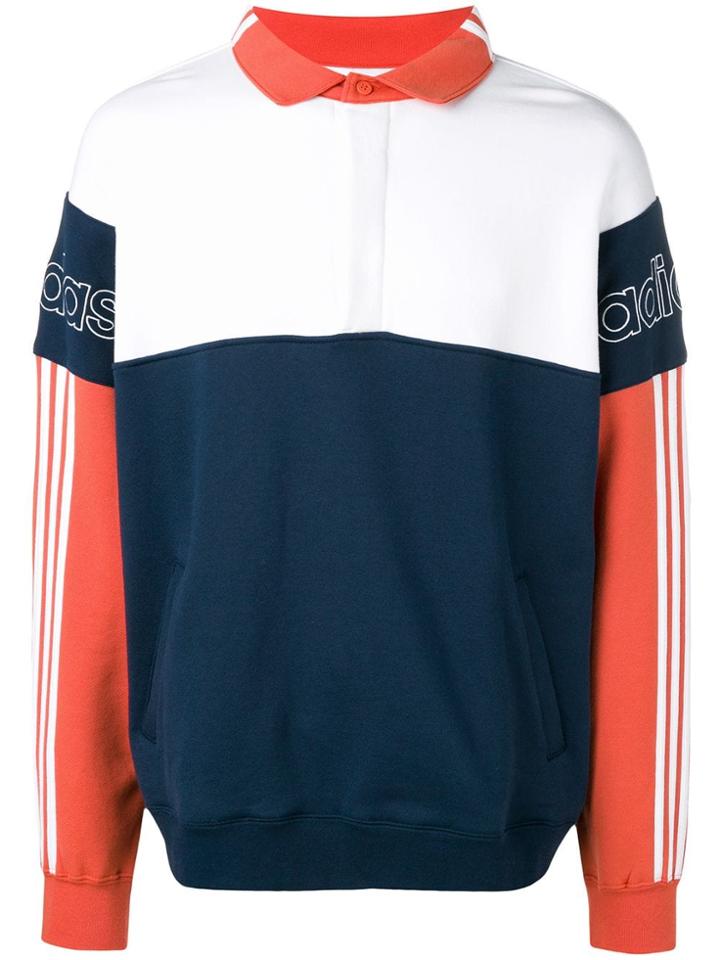 Adidas Rugby Colour-block Sweatshirt - Blue