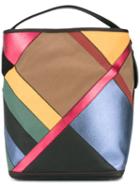 Burberry Colour Block Shoulder Bag, Women's, Cotton/jute/leather