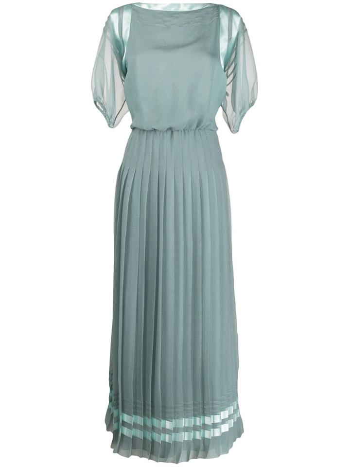 Giorgio Armani Pleated Shift Dress - Green