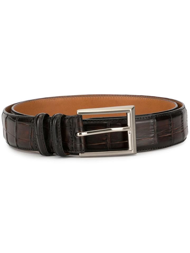 Magnanni Brushed Effect Belt - Brown