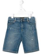 Dolce & Gabbana Kids Distressed Denim Shorts, Boy's, Size: 12 Yrs, Blue