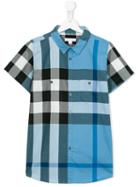 Burberry Kids Checked Shirt, Boy's, Size: 14 Yrs, Blue