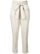 Miahatami Bow Tie Tapered Trousers - Nude & Neutrals