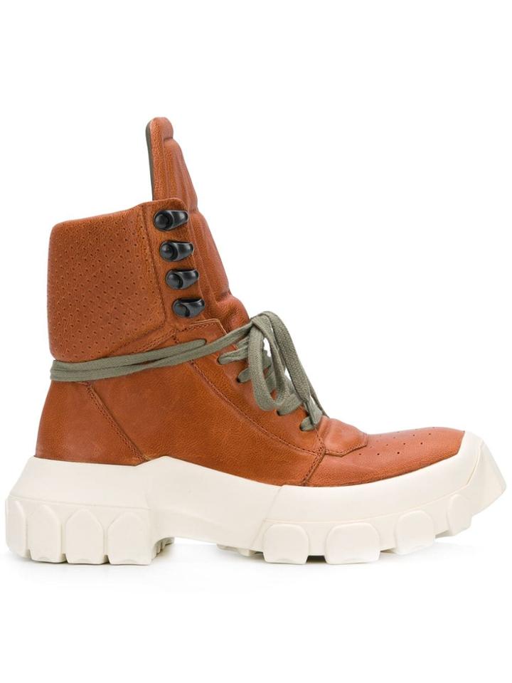 Rick Owens Hi-top Platform Boots - Brown