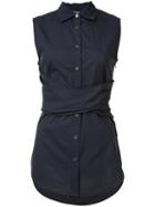 Derek Lam 10 Crosby - Cross Strap Sleeveless Shirt - Women - Cotton - 10, Blue, Cotton