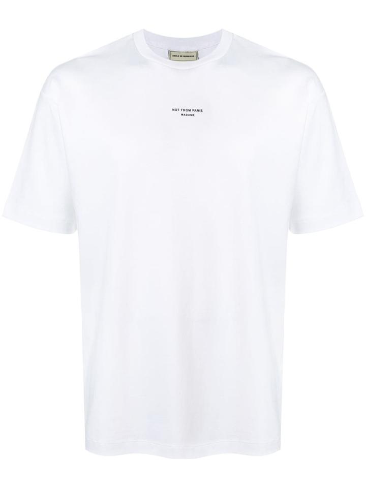 Drôle De Monsieur Slogan Short-sleeve T-shirt - White