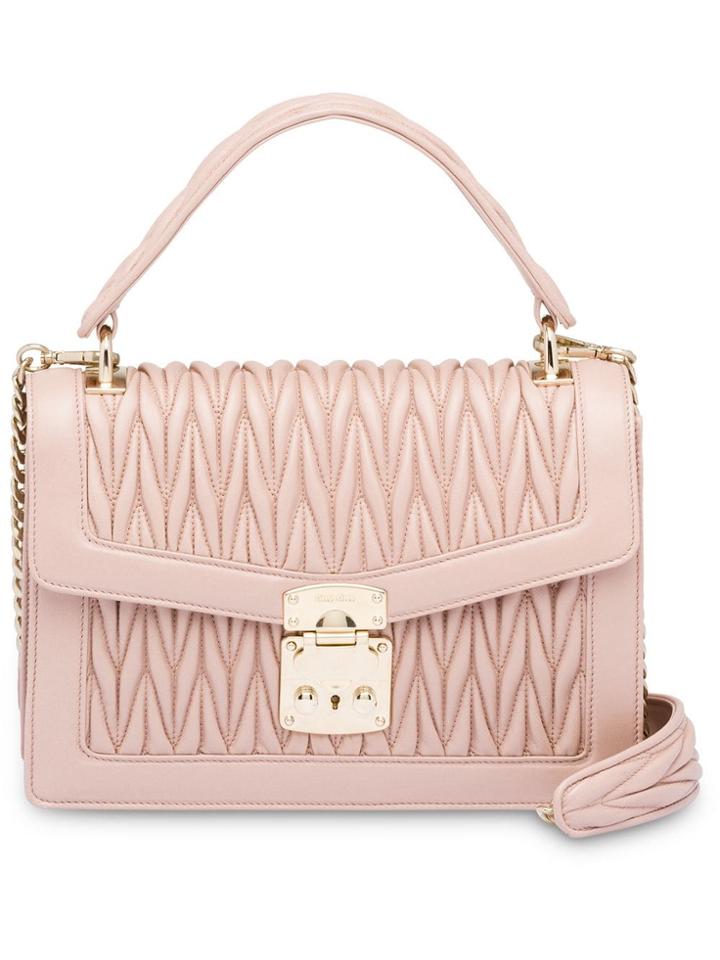 Miu Miu Miu Confidential Matelassé Leather Bag - Neutrals