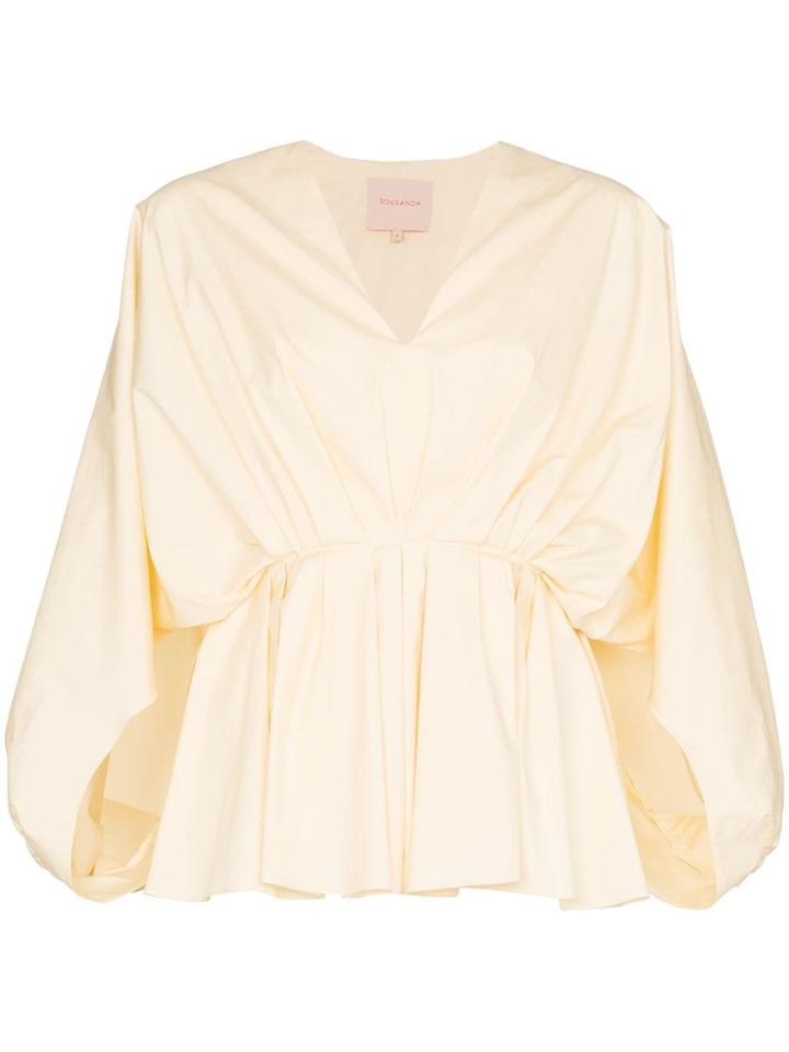 Roksanda Aniya Poplin Top - Yellow