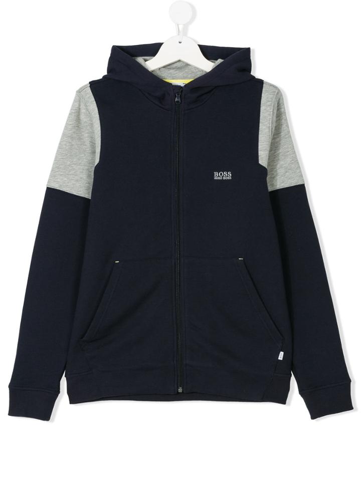 Boss Kids Hooded Zipped Jacket - Blue