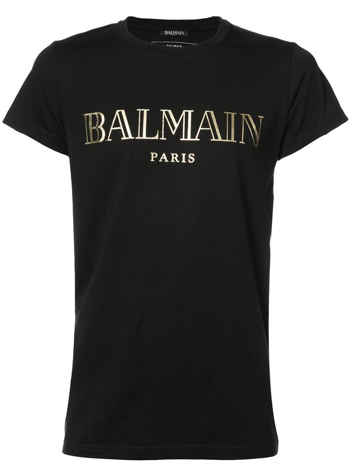 Balmain - Logo Patch T-shirt - Men - Cotton - M, Black, Cotton