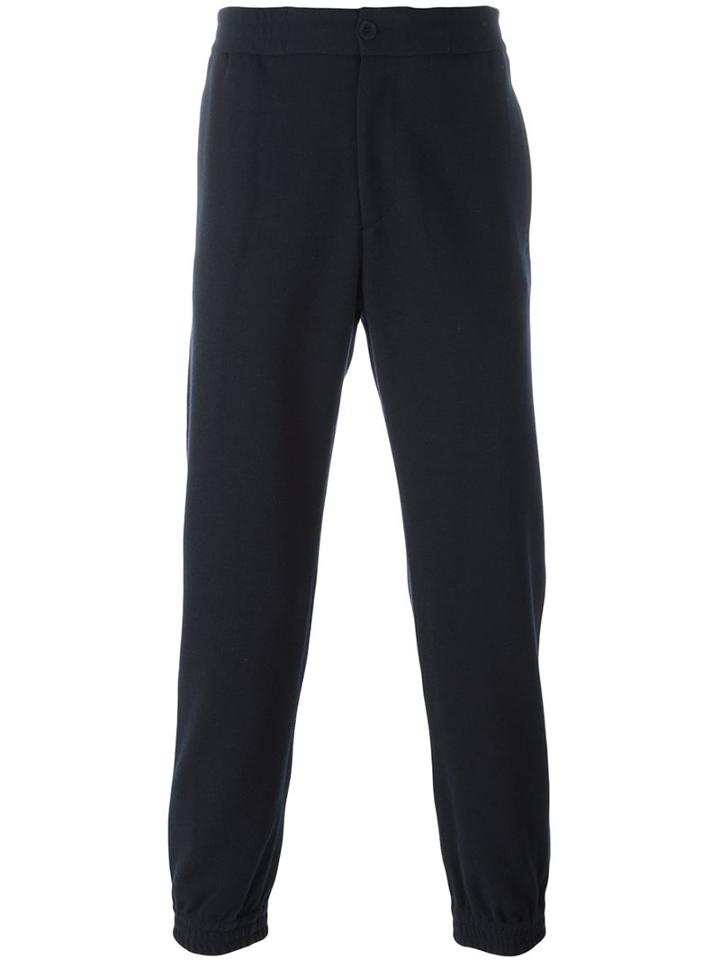 Emporio Armani Classic Track Pants, Men's, Size: 46, Blue, Cotton/polyester/wool