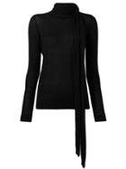 Yang Li Scarf-detail Jumper - Black
