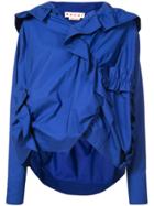 Marni Oversize Ruffle Detail Blouse - Blue