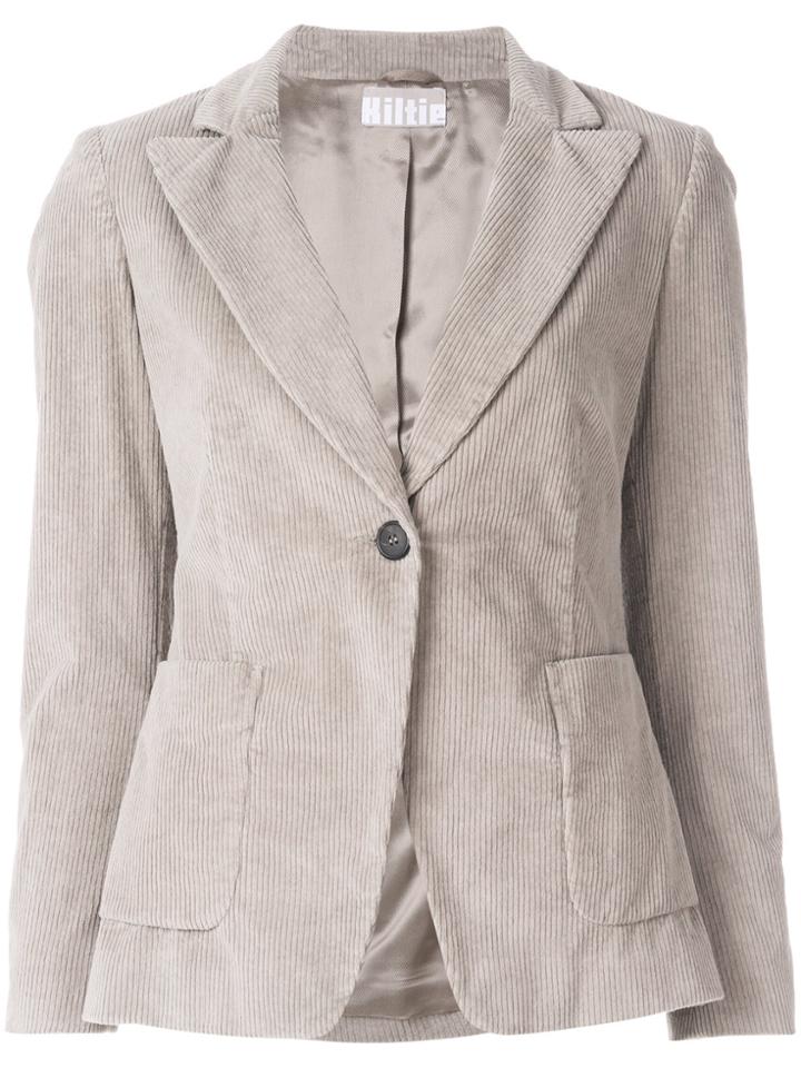 Kiltie Ribbed Blazer - Nude & Neutrals