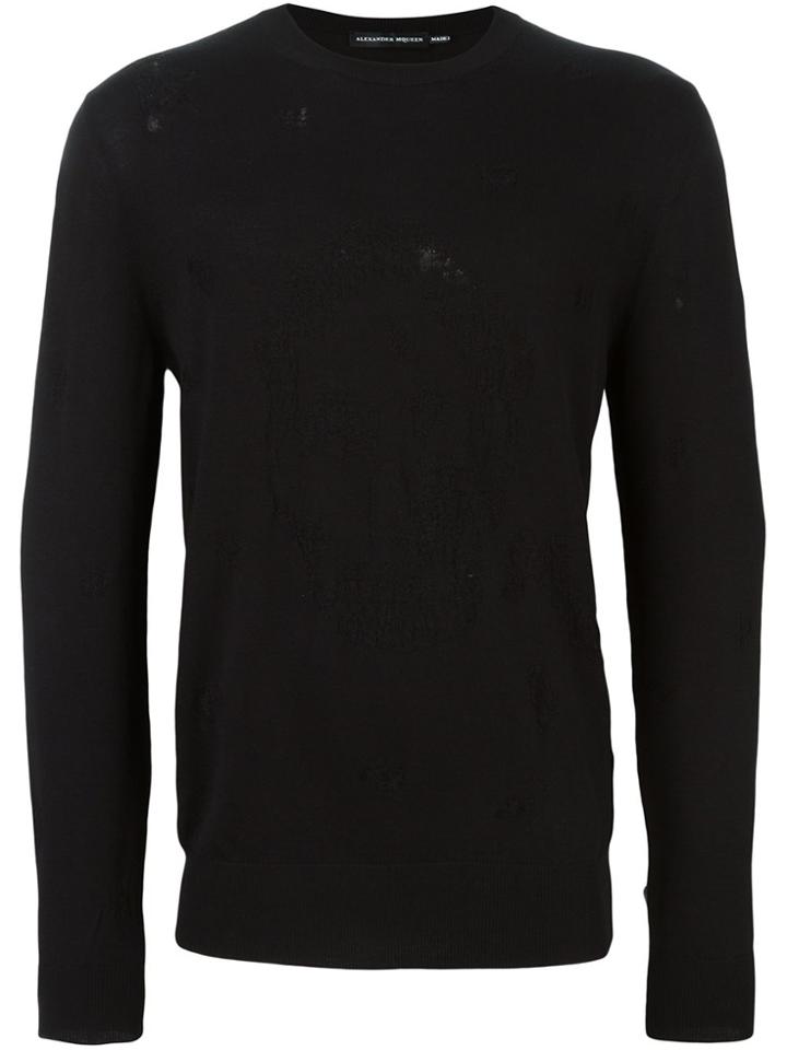 Alexander Mcqueen Skull Fine Knit Jumper - Black