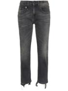 R13 Cropped Frayed Boy Jeans - Black