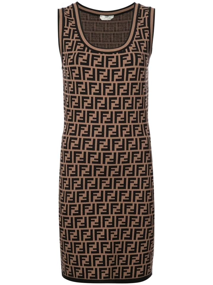 Fendi Ff Mini Dress - Brown