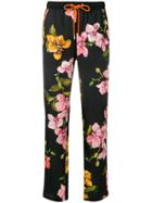 Pinko Cropped Drawstring Printed Trousers - Black