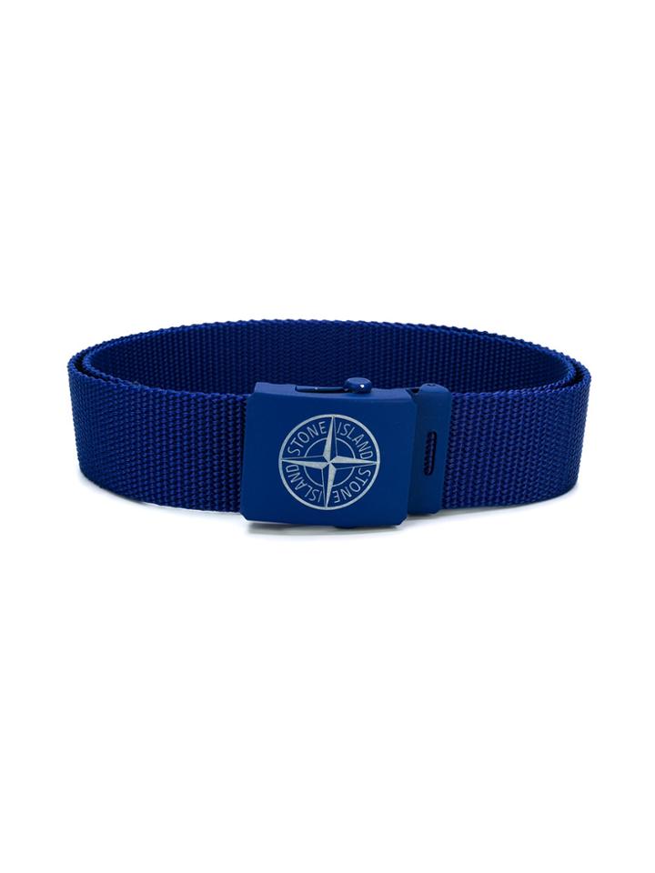 Stone Island Junior Logo Buckle Belt - Blue