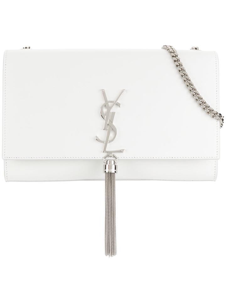 Saint Laurent Kate Tassel Bag - White