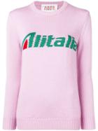 Alberta Ferretti Slogan Embroidered Sweater - Pink
