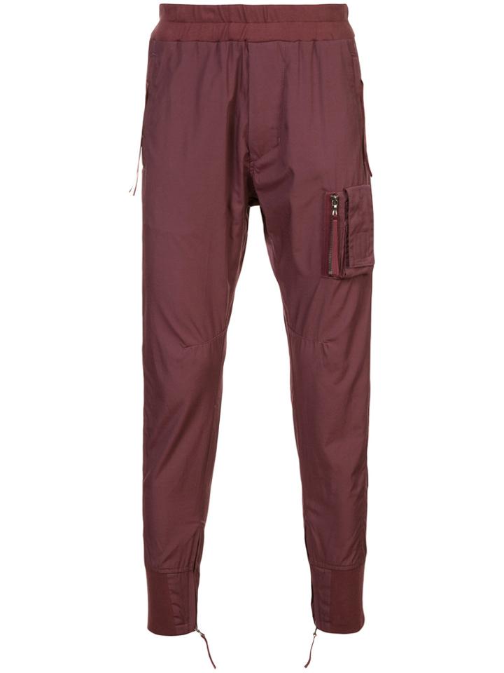 Julius Zipped Cuff Track Pants - Red
