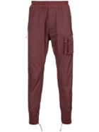 Julius Zipped Cuff Track Pants - Red