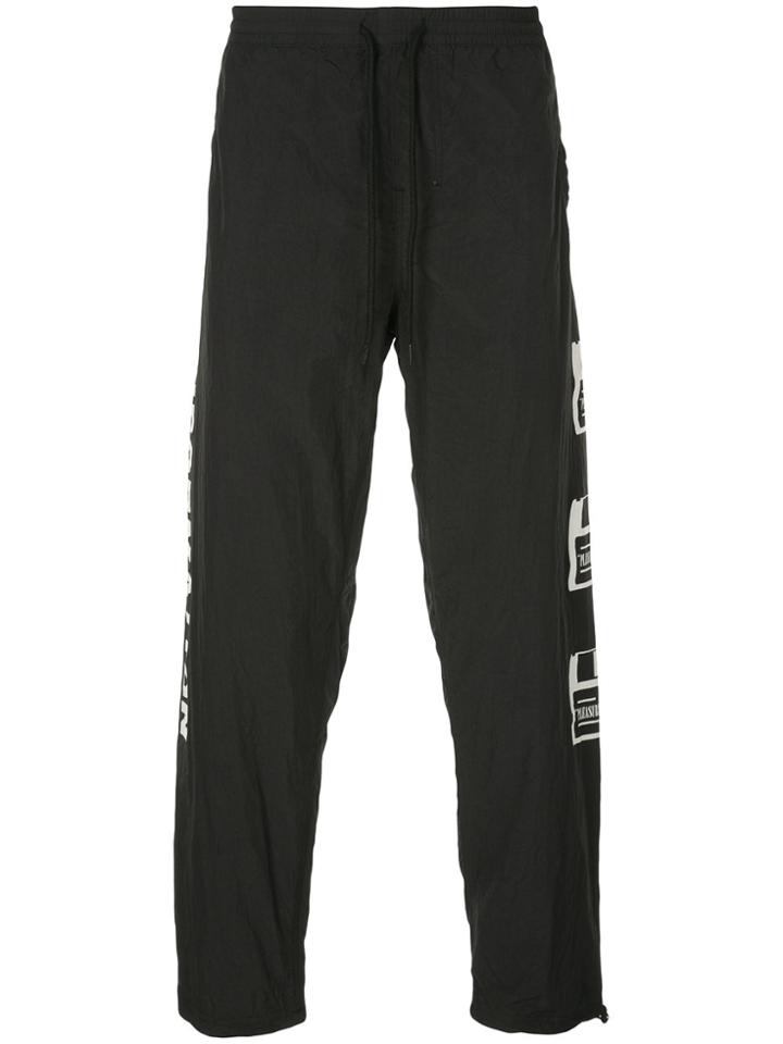 Pleasures Branded Track Pants - Black