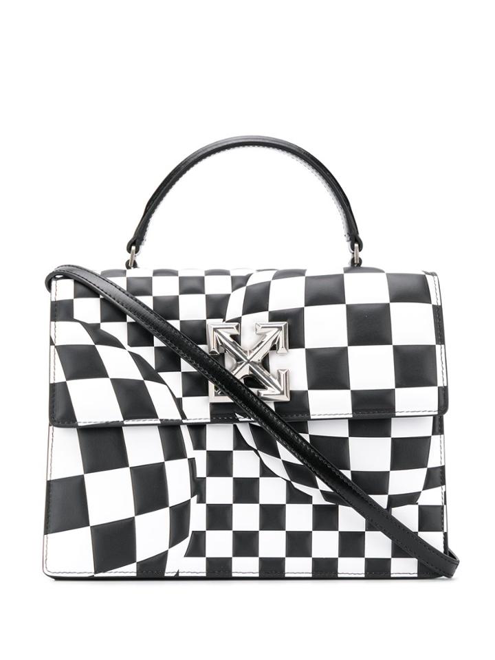 Off-white Checkered Jitney 1.0 Tote - Black